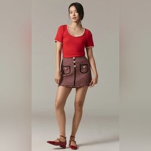 Canapé Pearl-Trim Scoop-Neck Tee